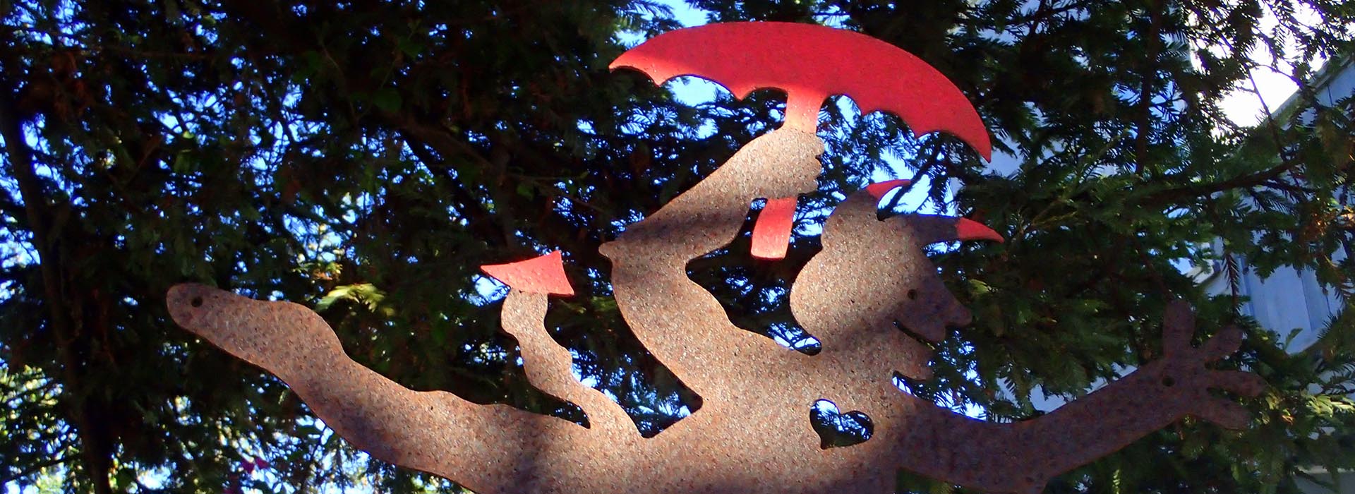 metal woman umbrella